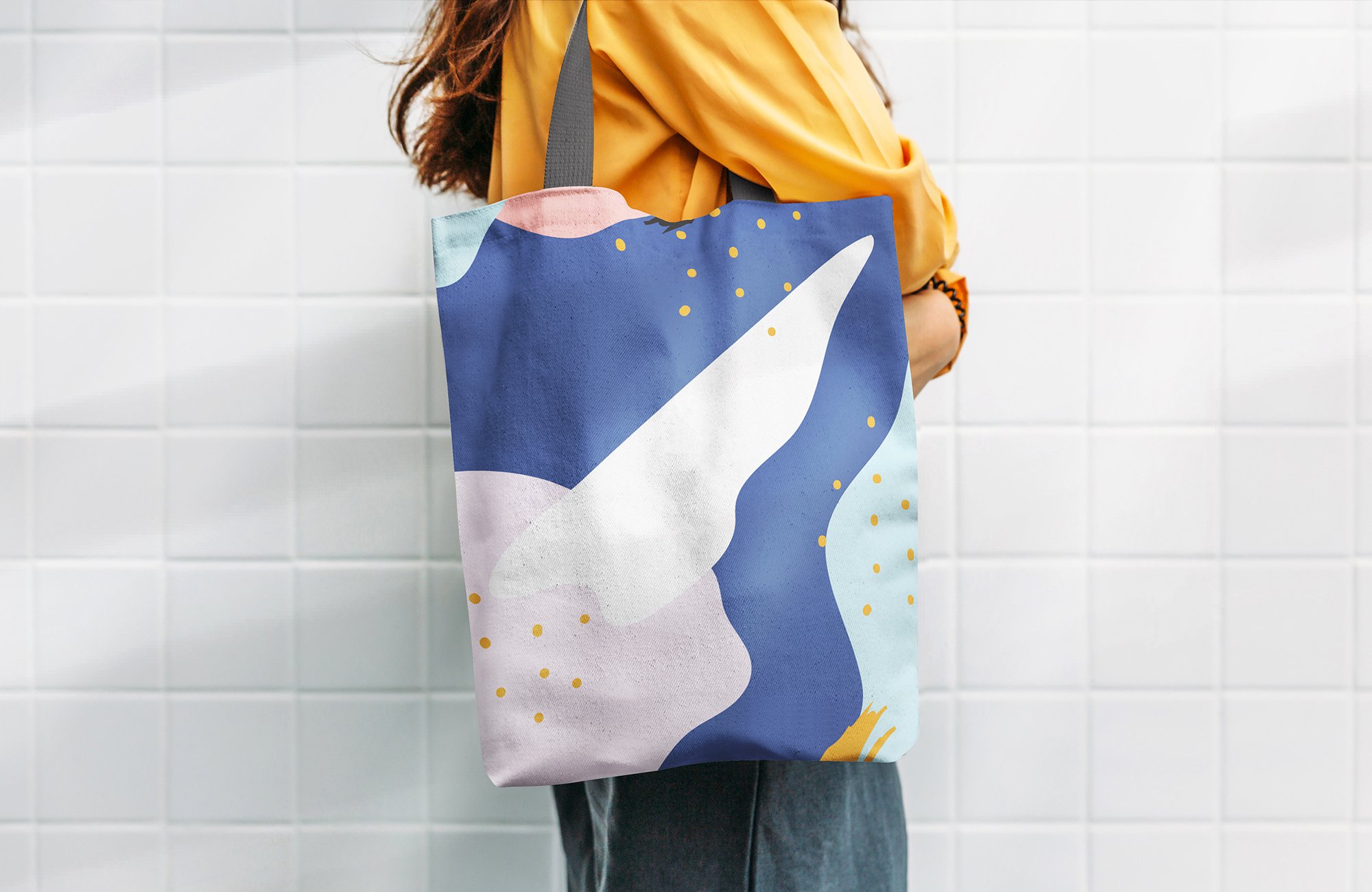 亚麻帆布袋印花图案设计展示贴图样机合集 Linen Bag On The Way Mockups Bundle_img_2