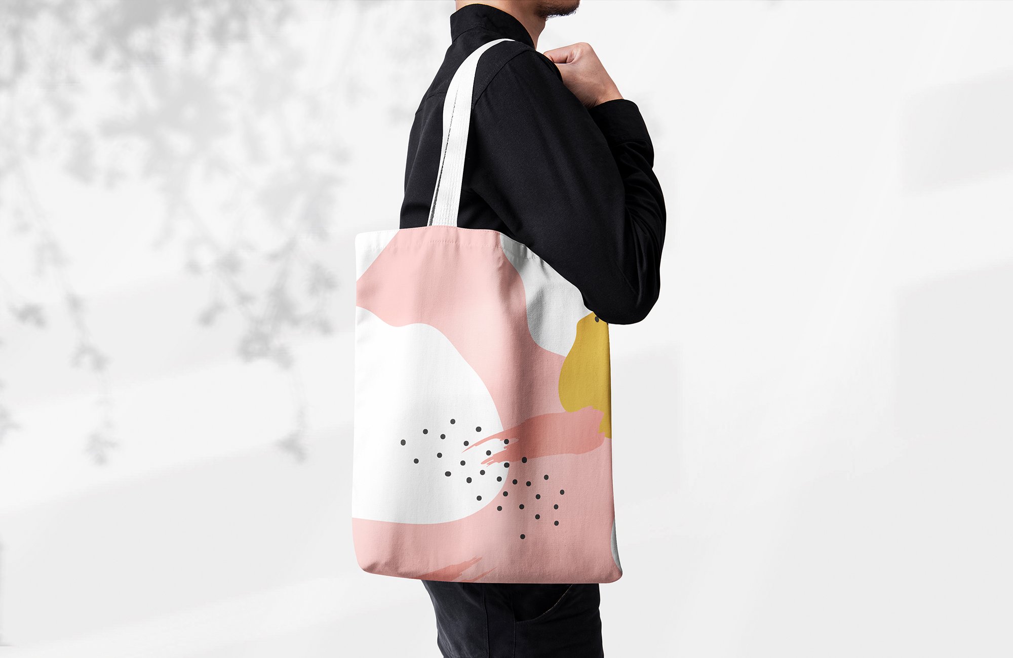 亚麻帆布袋印花图案设计展示贴图样机合集 Linen Bag On The Way Mockups Bundle_img_2