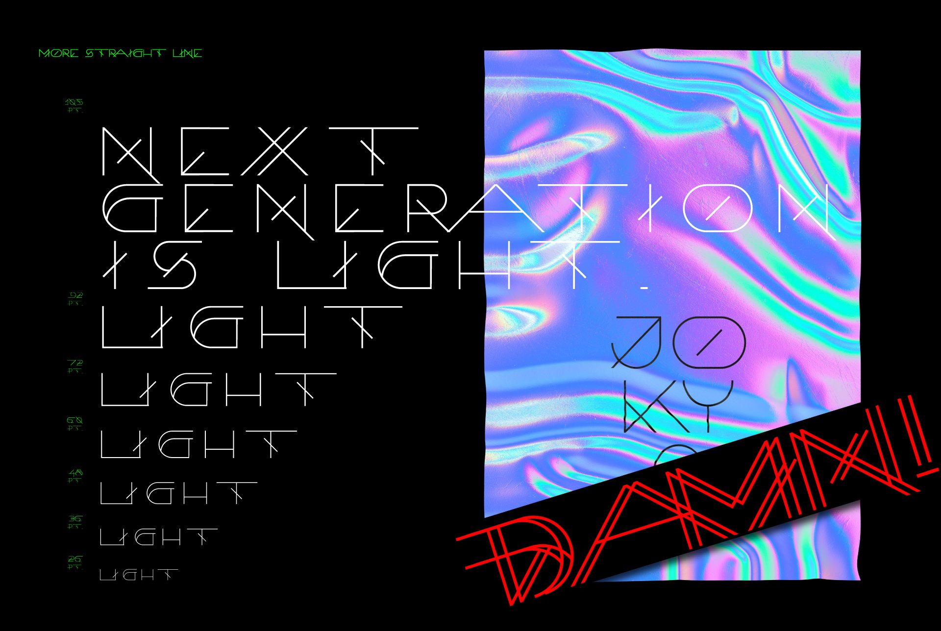 未来科幻几何线条酸性标题徽标Logo大写无衬线英文字体素材 Joky - Light Futuristic Font_img_2