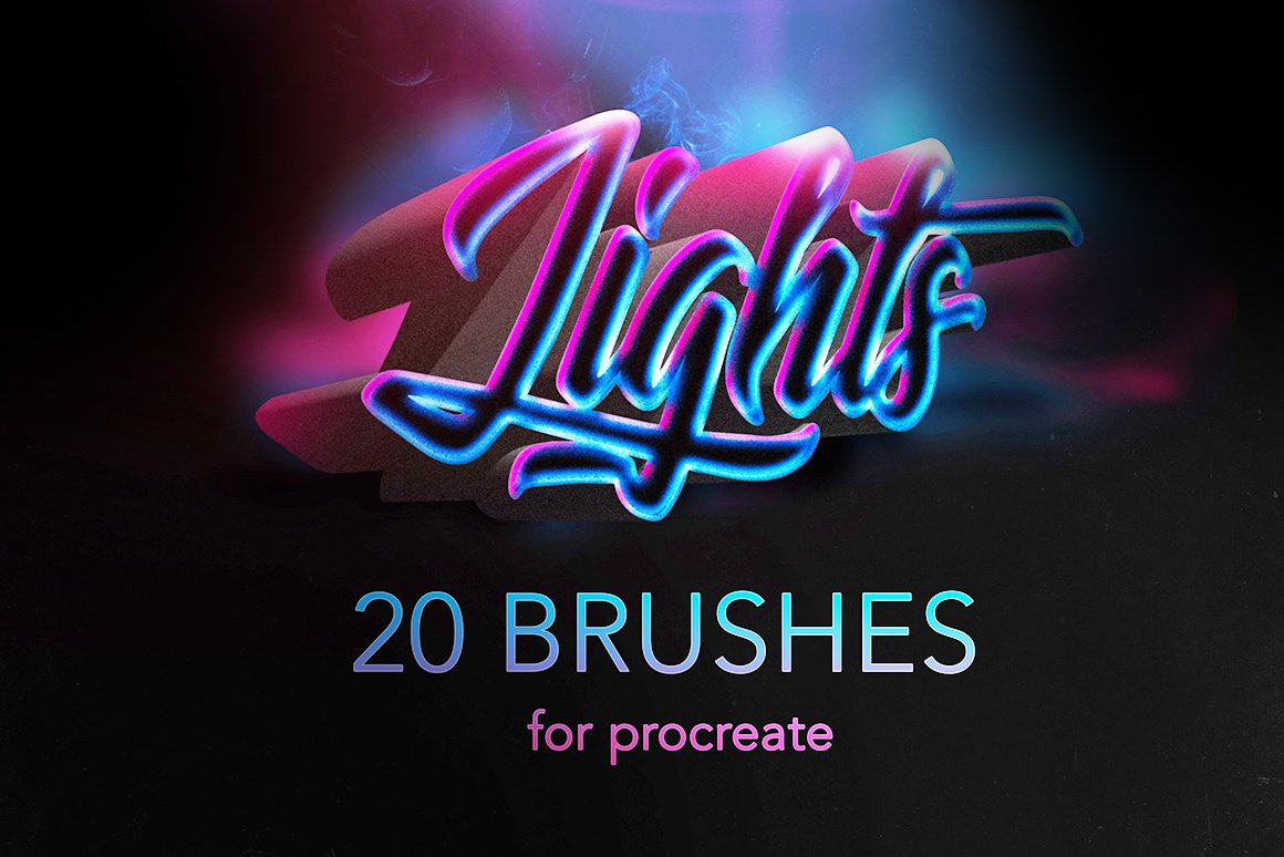 20款发光灯光效果绘画画笔Procreate笔刷素材 Procreate Lights Brushes / Glow_img_2