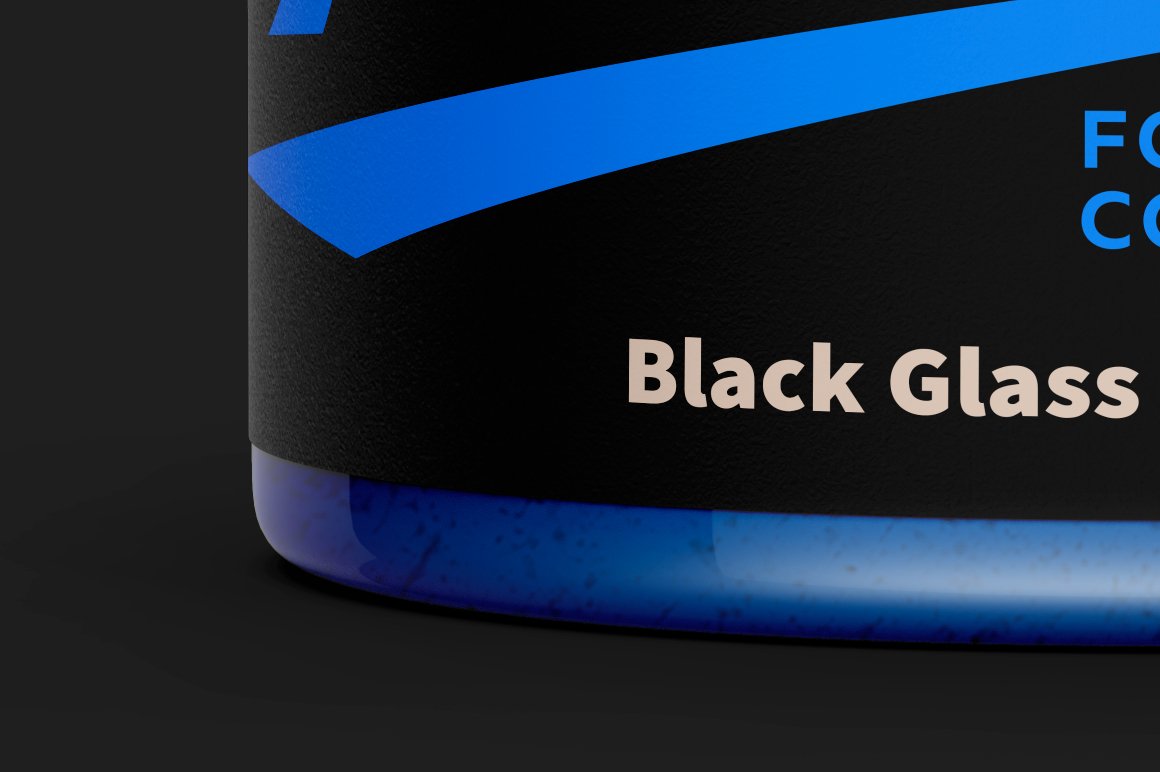 黑色食品玻璃瓶包装罐标签设计PS贴图样机 Black Glass Jar Mockup_img_2