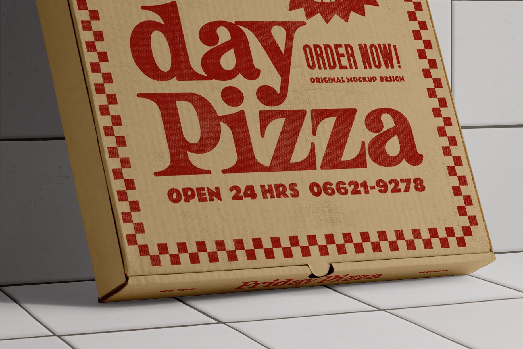 3款比萨外卖包装纸盒设计展示贴图样机 3 Pizza Box Mockup_img_2