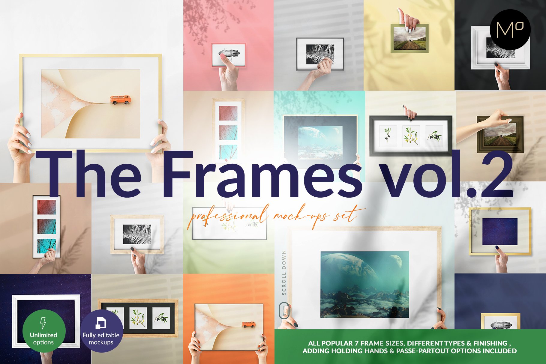 流行海报相片设计展示手持相框镜框PS贴图样机合集 The Frames vol.2 Mockups Set_img_2