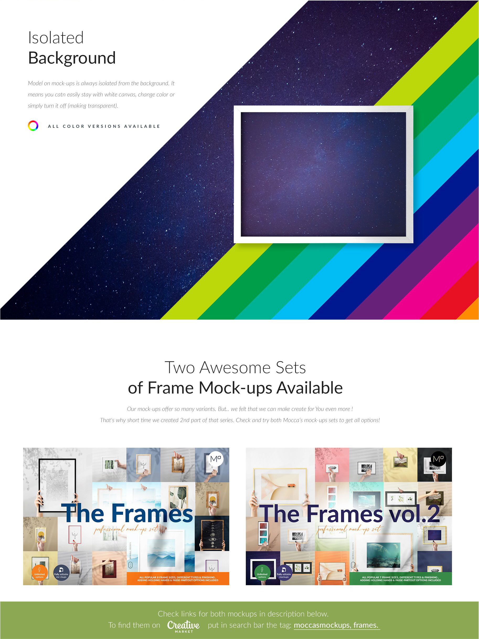 流行海报相片设计展示手持相框镜框PS贴图样机合集 The Frames vol.2 Mockups Set_img_2