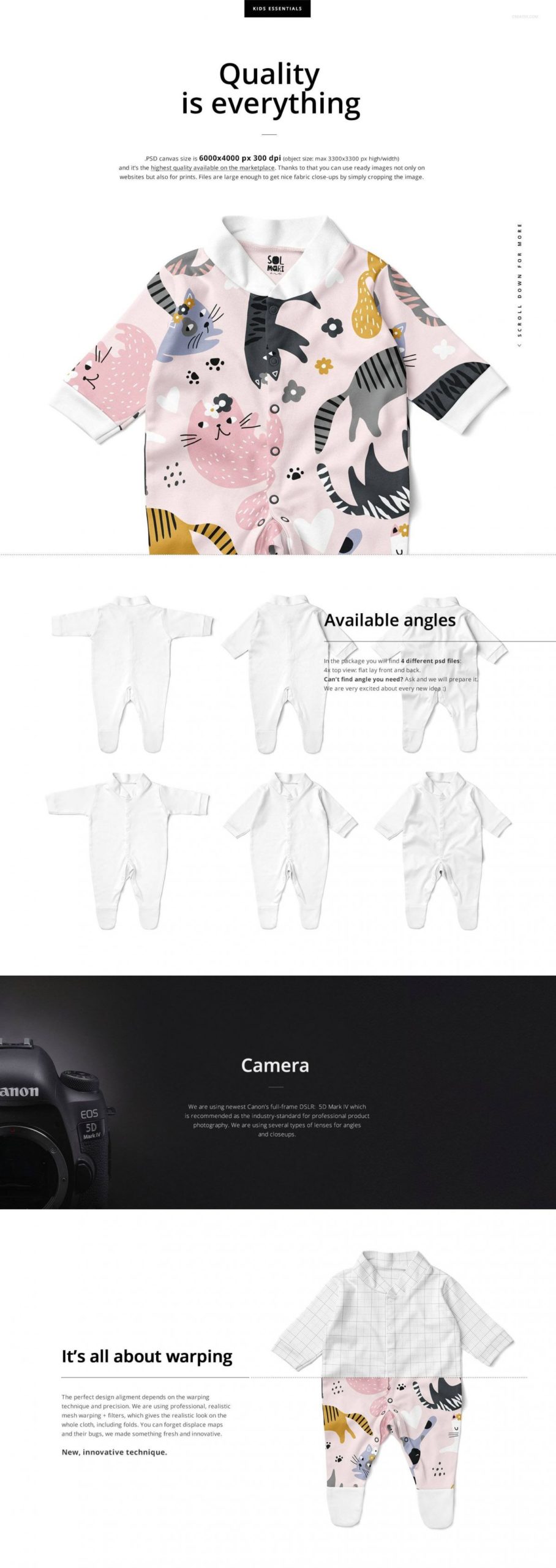 时尚婴儿连衣睡衣印花图案设计PS展示贴图样机合集 Babygrow Sleepsuit Mockup Set_img_2