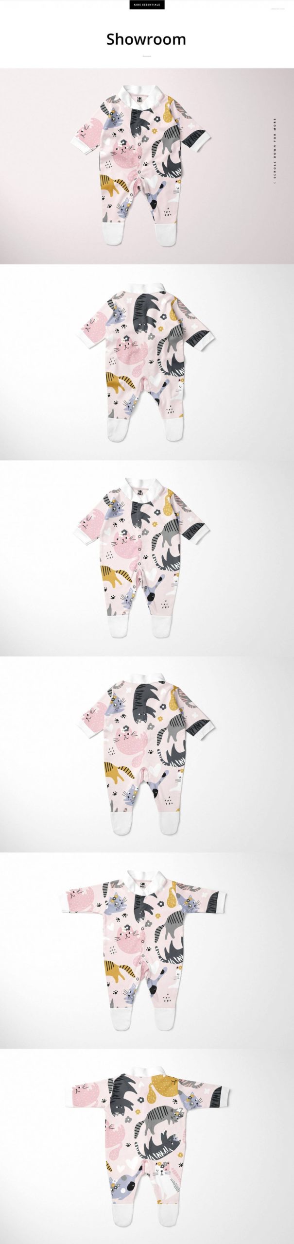 时尚婴儿连衣睡衣印花图案设计PS展示贴图样机合集 Babygrow Sleepsuit Mockup Set_img_2