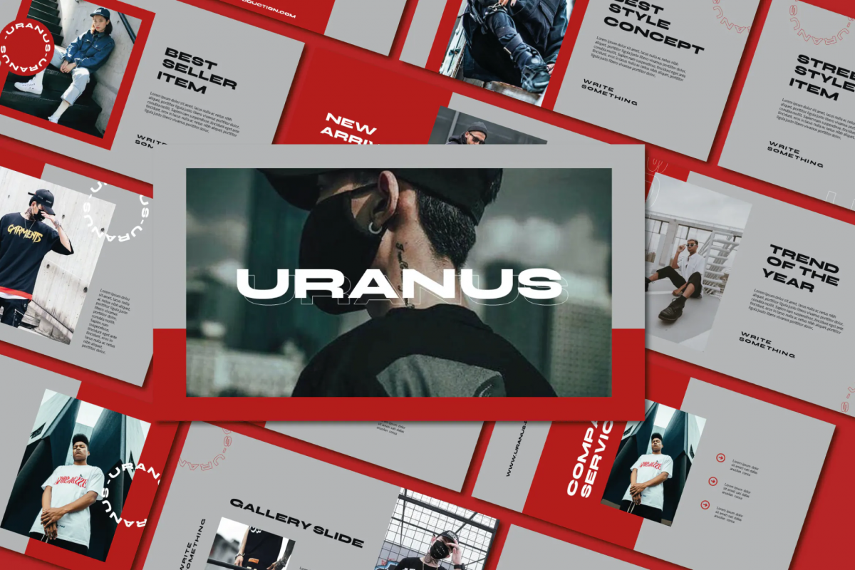 时尚简约新媒体推广幻灯片设计PPT模板素材 Uranus Powerpoint Template_img_3