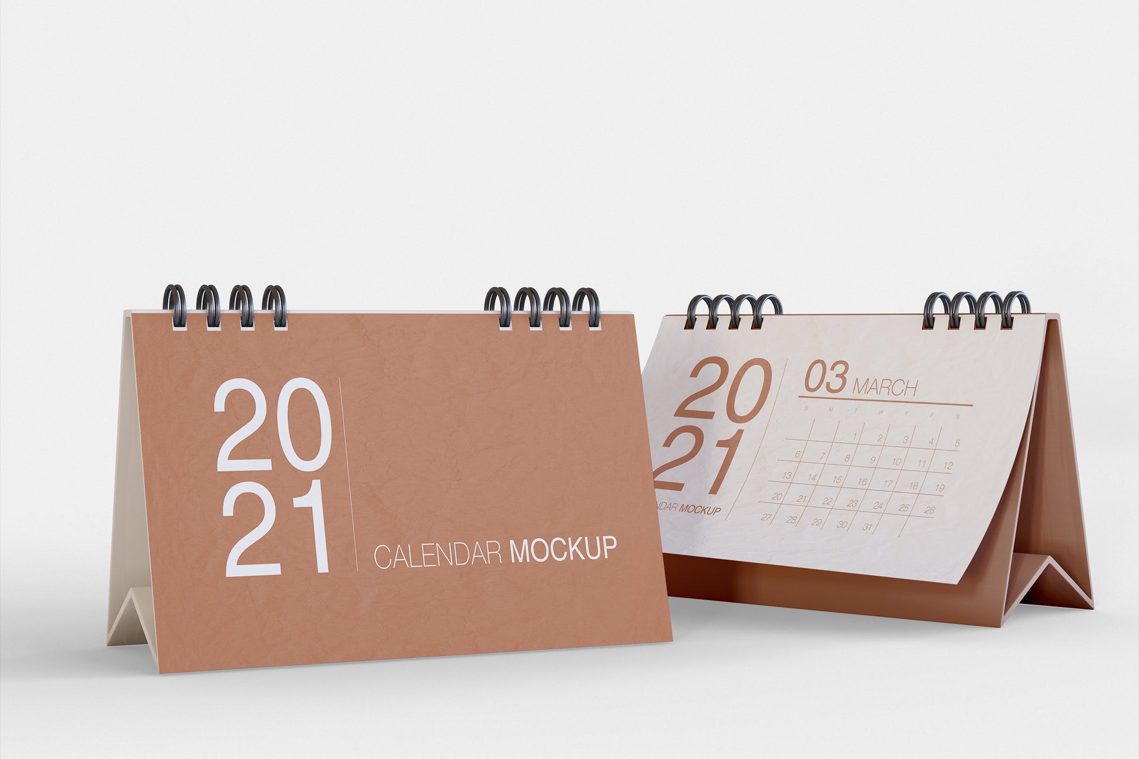 横版台历日历设计展示样机模板 Horizontal Calendar Mockup_img_2