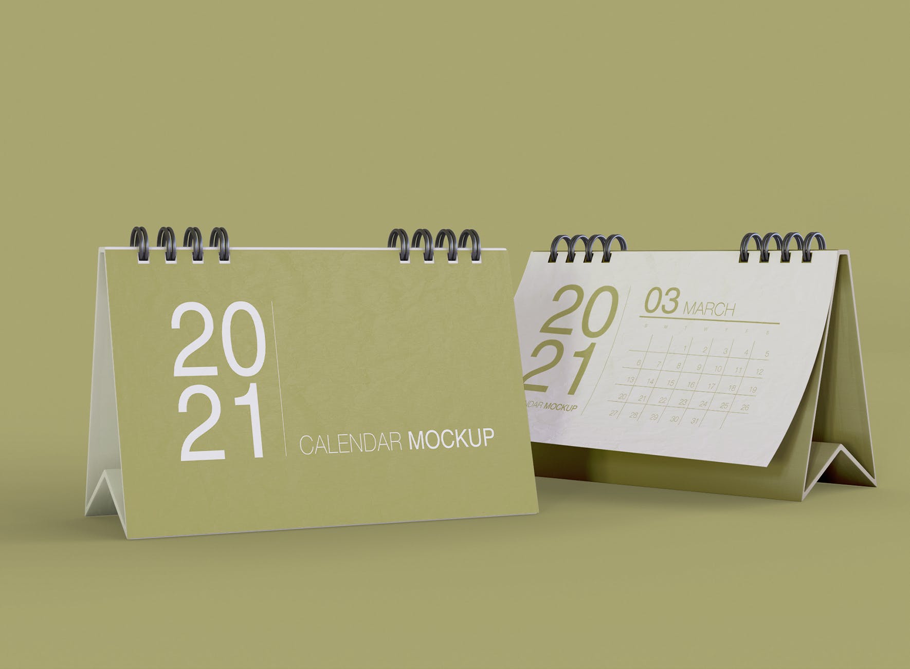 横版台历日历设计展示样机模板 Horizontal Calendar Mockup_img_2