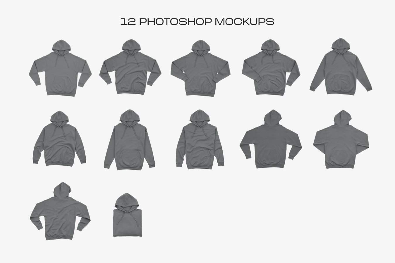 12款时尚连衣帽卫衣印花图案设计PS贴图样机素材 Independent SS4500 Hooded Mockups_img_2