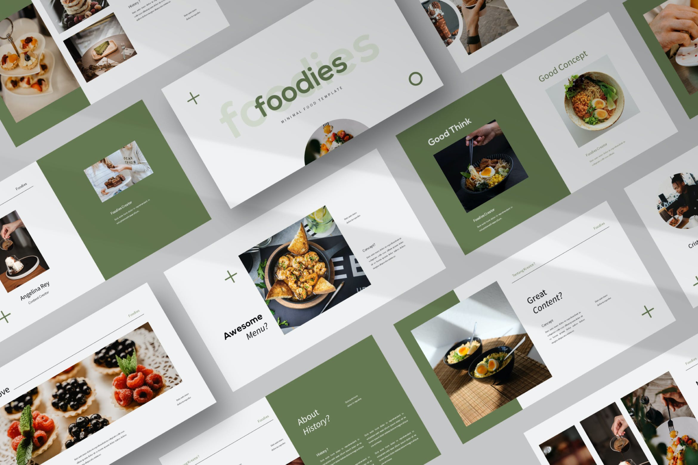 食物美食主题PPT幻灯片设计模板素材 Foodies Minimal Powerpoint Template_img_2