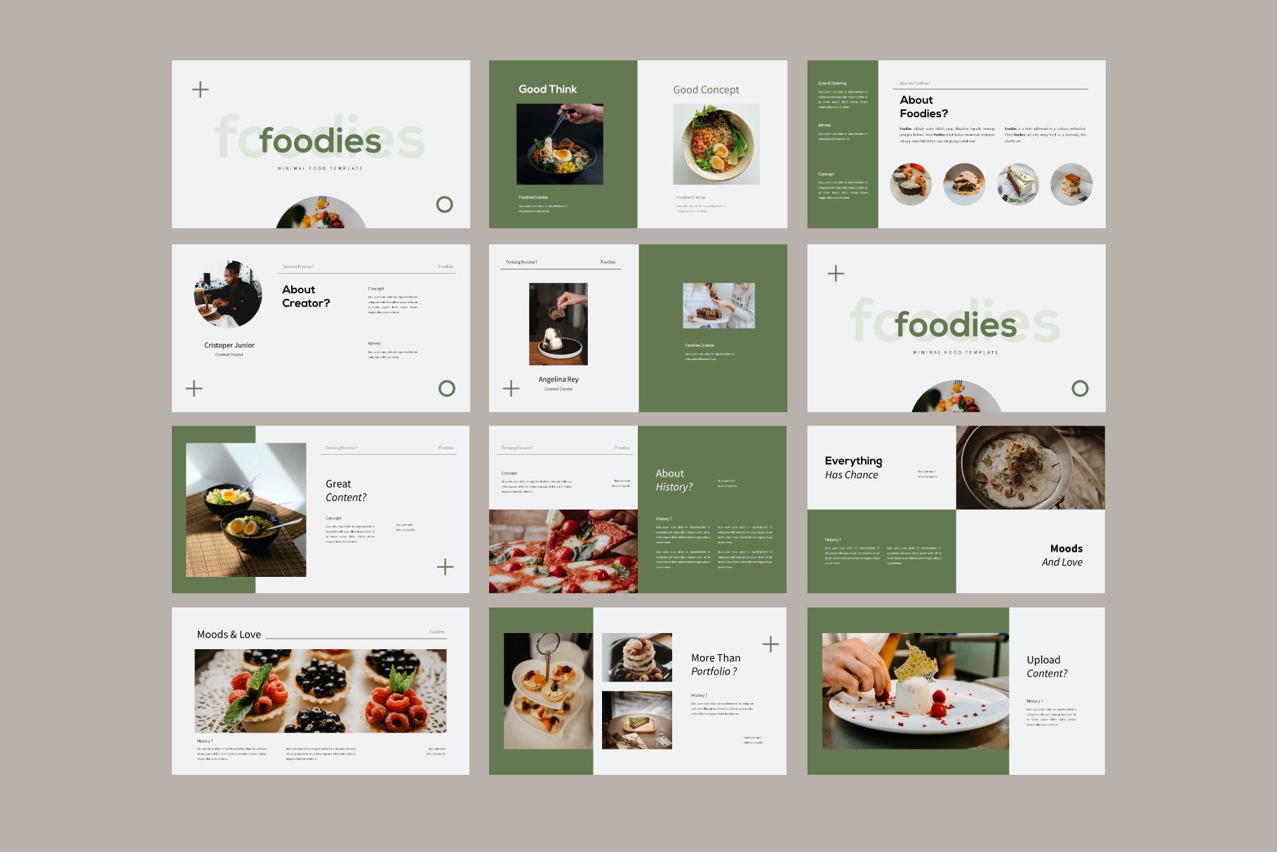 食物美食主题PPT幻灯片设计模板素材 Foodies Minimal Powerpoint Template_img_2