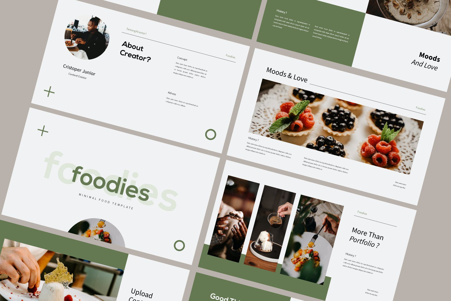 食物美食主题PPT幻灯片设计模板素材 Foodies Minimal Powerpoint Template_img_2