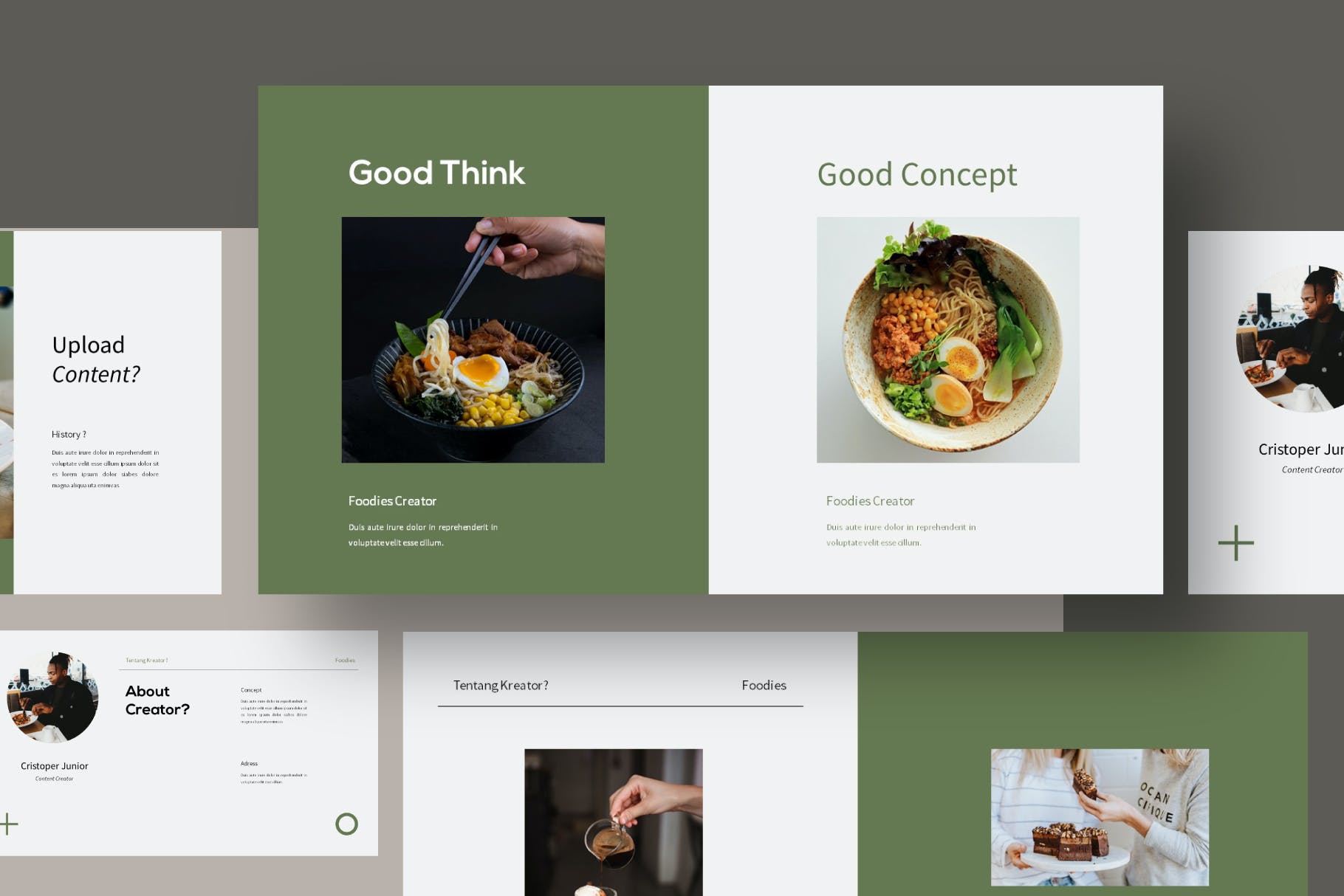 食物美食主题PPT幻灯片设计模板素材 Foodies Minimal Powerpoint Template_img_2