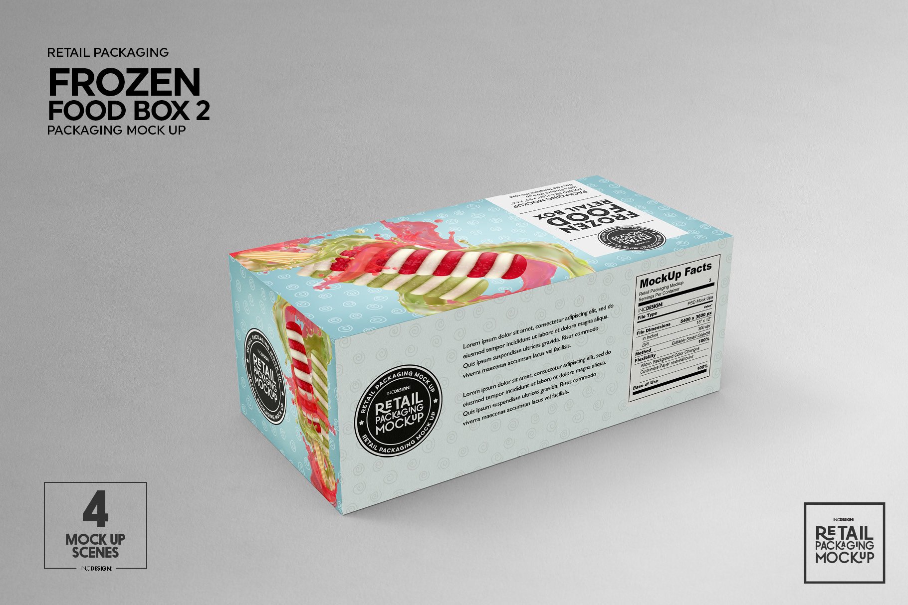 零售冷冻食品包装纸盒设计展示贴图样机模板 Retail Frozen Food Packaging2 Mockup_img_2