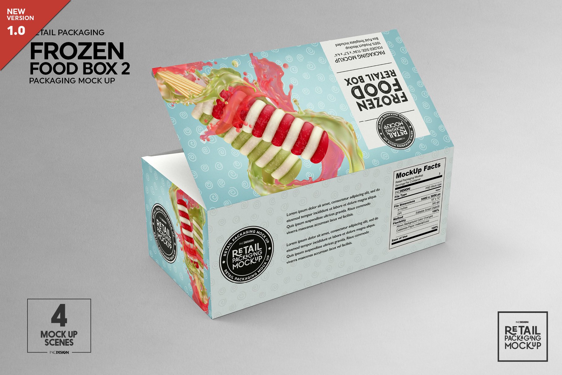 零售冷冻食品包装纸盒设计展示贴图样机模板 Retail Frozen Food Packaging2 Mockup_img_2