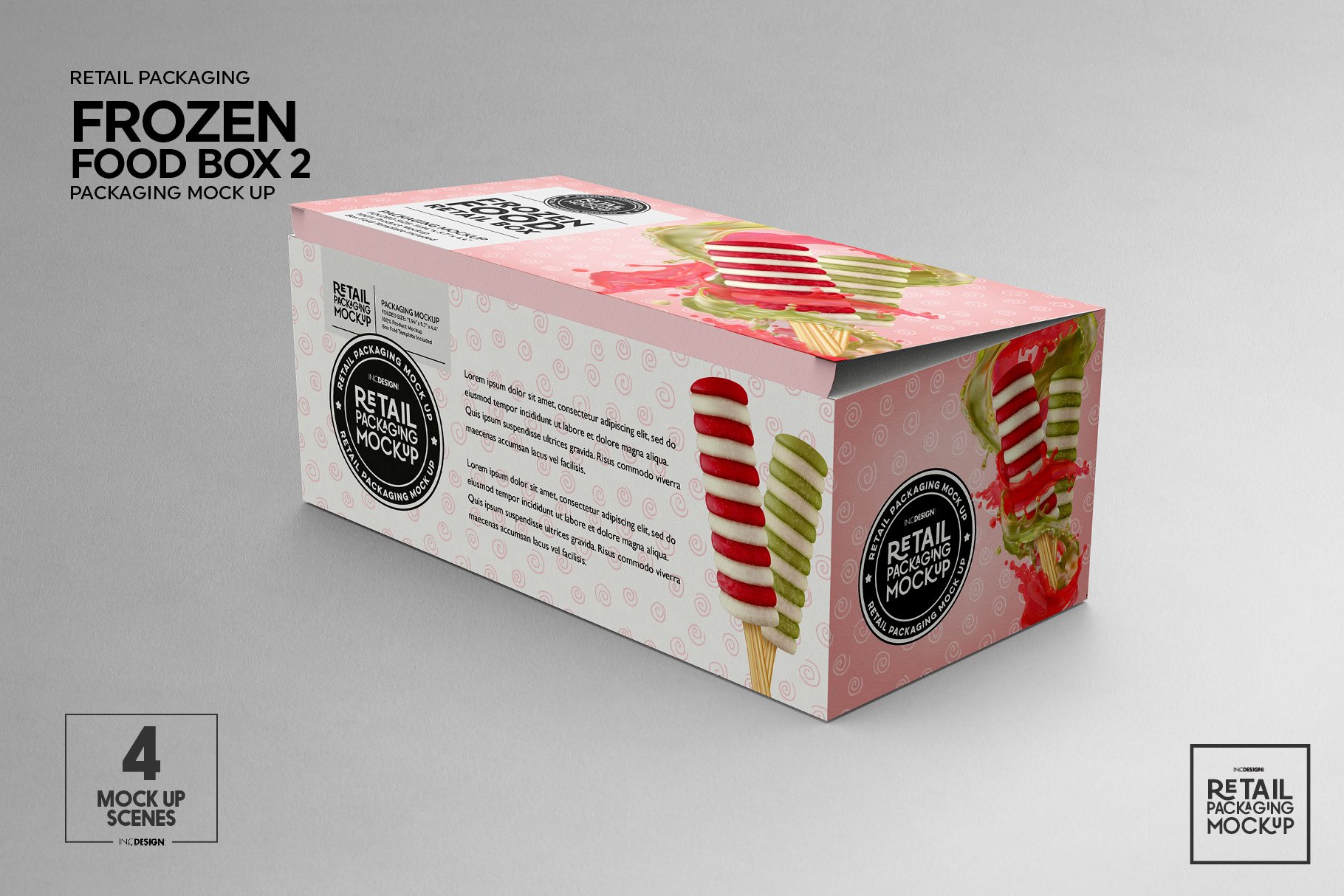 零售冷冻食品包装纸盒设计展示贴图样机模板 Retail Frozen Food Packaging2 Mockup_img_2