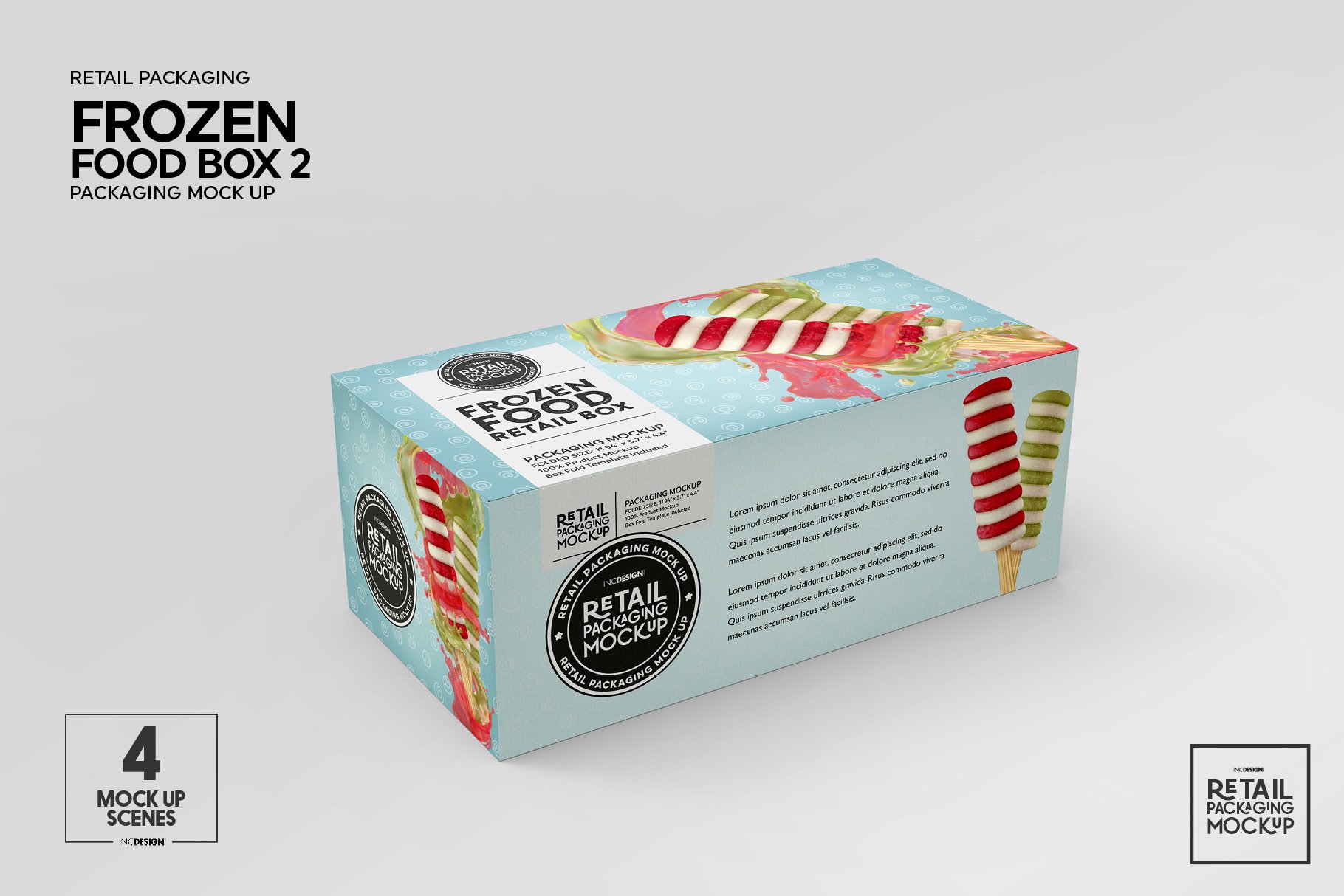 零售冷冻食品包装纸盒设计展示贴图样机模板 Retail Frozen Food Packaging2 Mockup_img_2