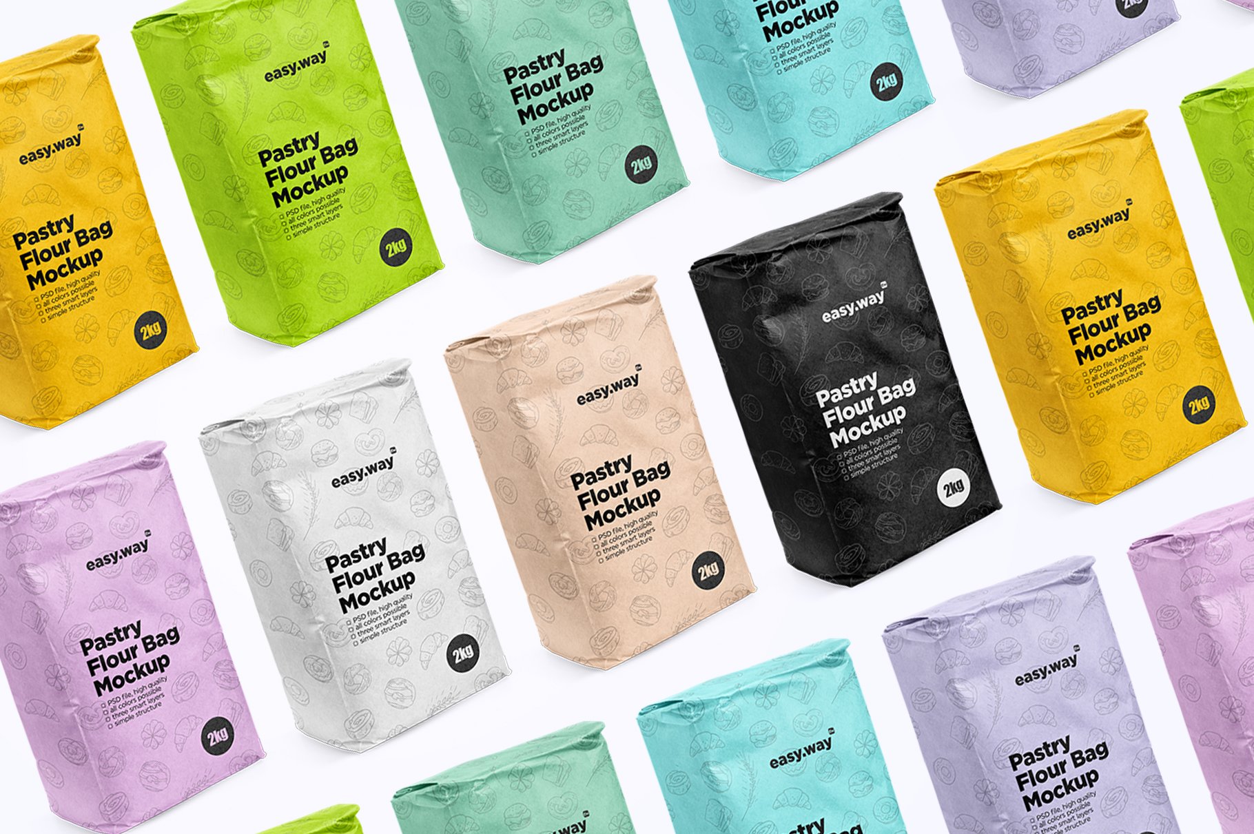 咖啡包装纸袋设计贴图PSD样机模板 Paper Bag PSD Mockup_img_2