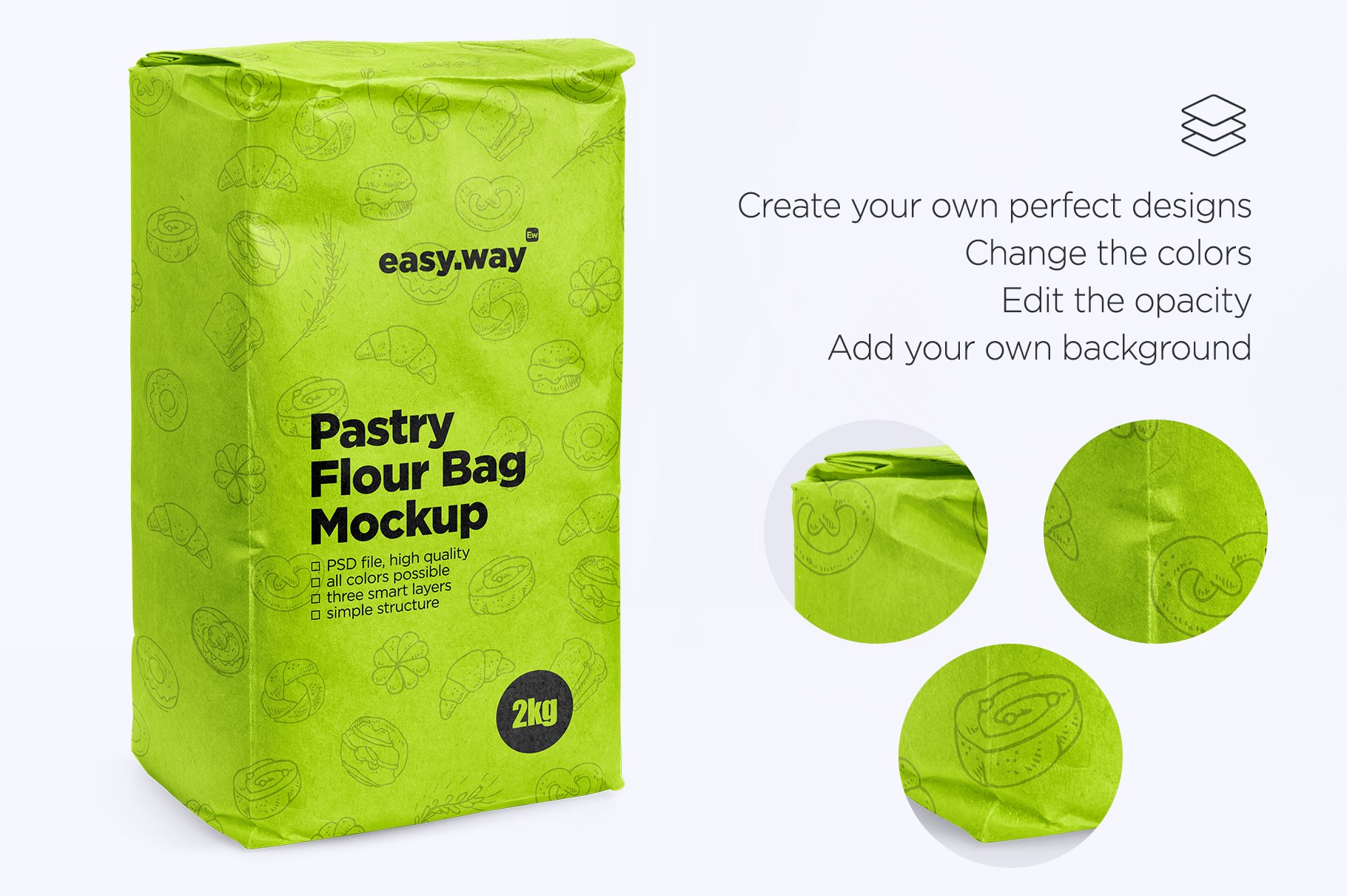 咖啡包装纸袋设计贴图PSD样机模板 Paper Bag PSD Mockup_img_2