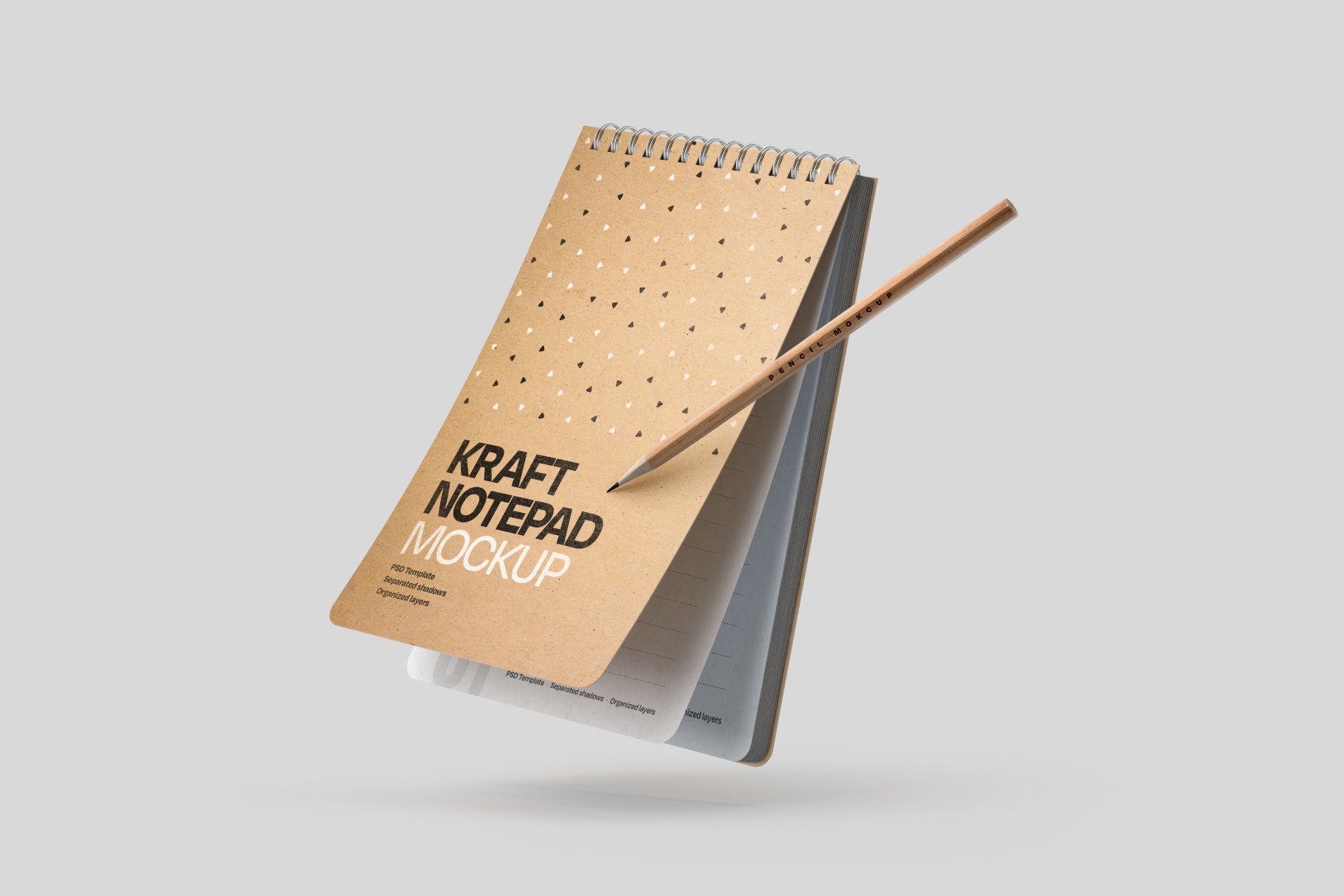 10款新颖卡夫牛皮纸办公记事笔记本设计PSD样机模板合集 Kraft Notepad Mockup Set_img_2