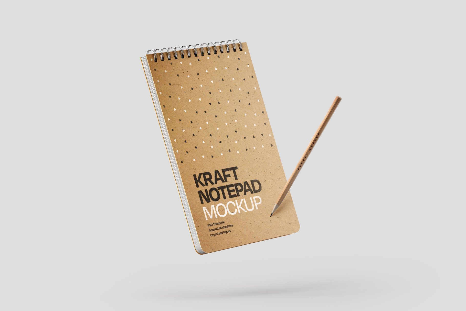 10款新颖卡夫牛皮纸办公记事笔记本设计PSD样机模板合集 Kraft Notepad Mockup Set_img_2