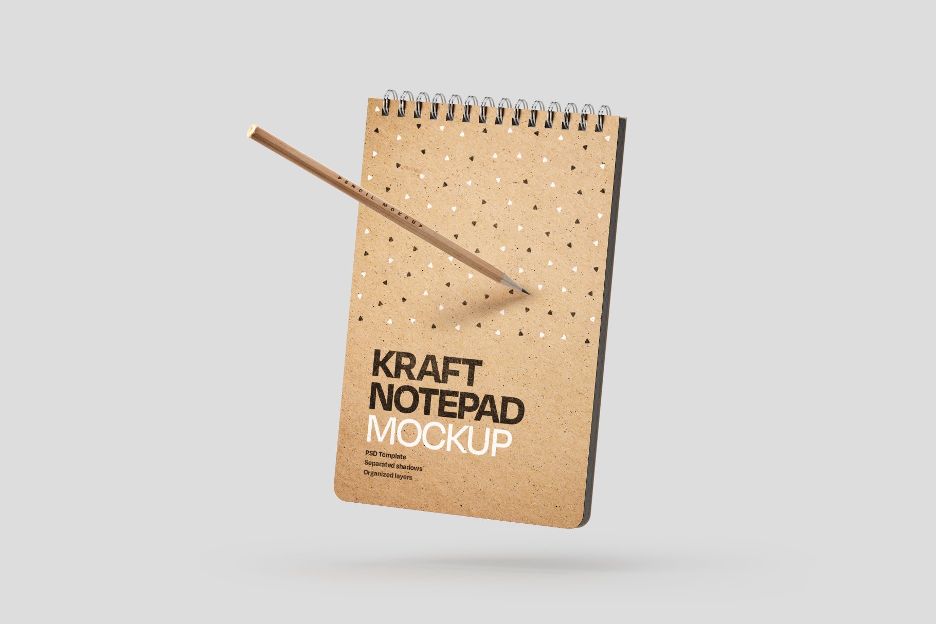 10款新颖卡夫牛皮纸办公记事笔记本设计PSD样机模板合集 Kraft Notepad Mockup Set_img_2