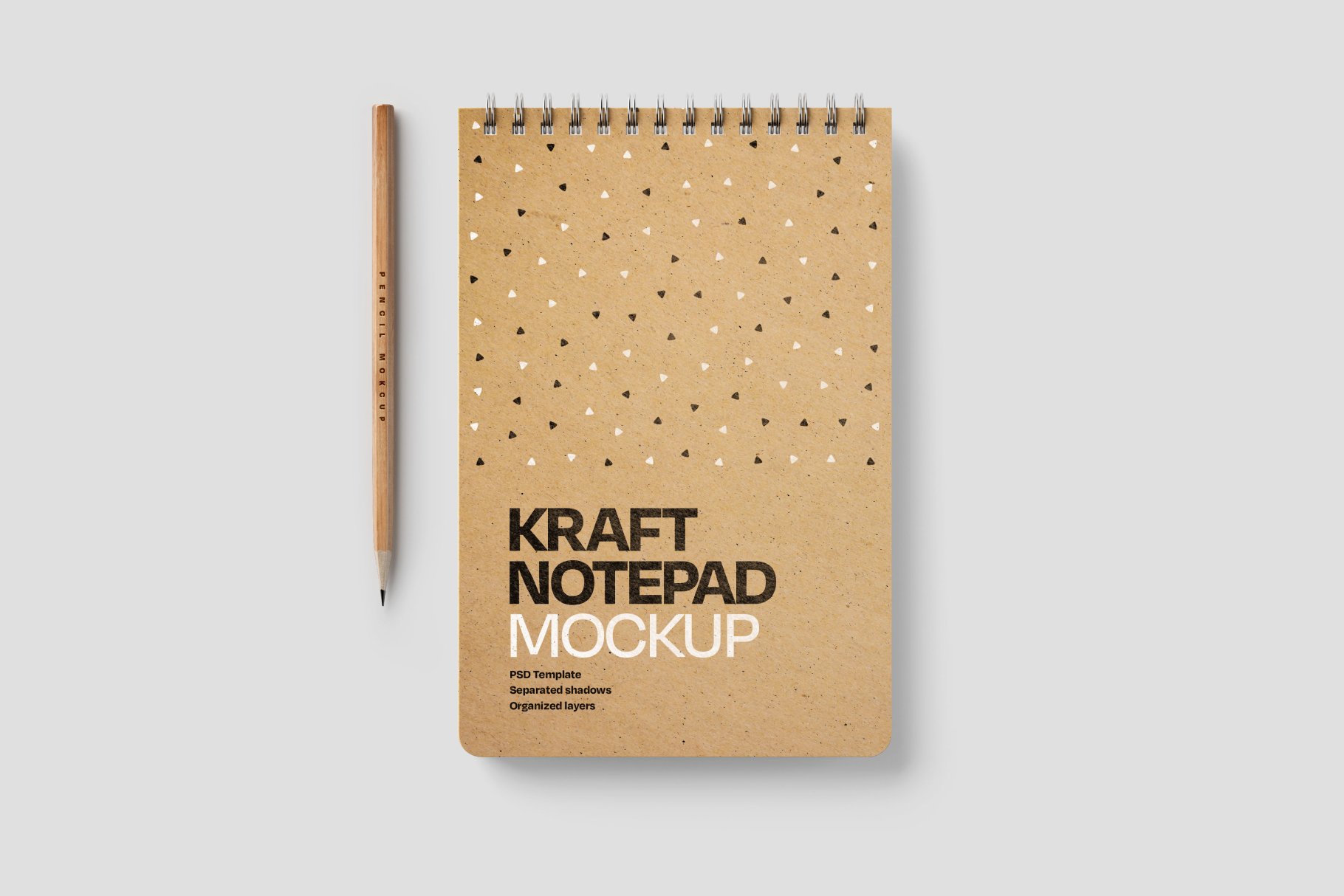 10款新颖卡夫牛皮纸办公记事笔记本设计PSD样机模板合集 Kraft Notepad Mockup Set_img_2