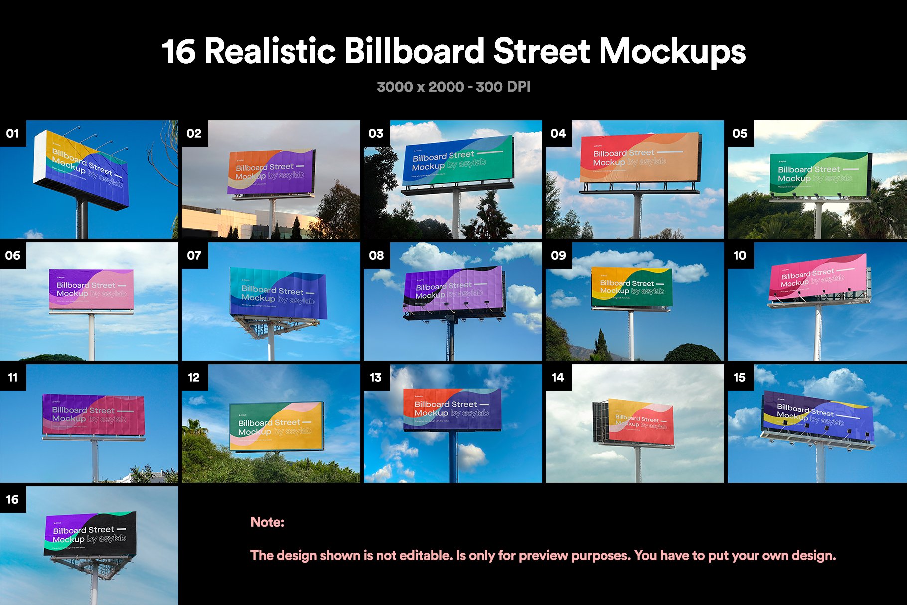 16款户外高速广告牌路牌设计展示贴图PSD模板素材 16 Billboard Street Mockups - PSD_img_2