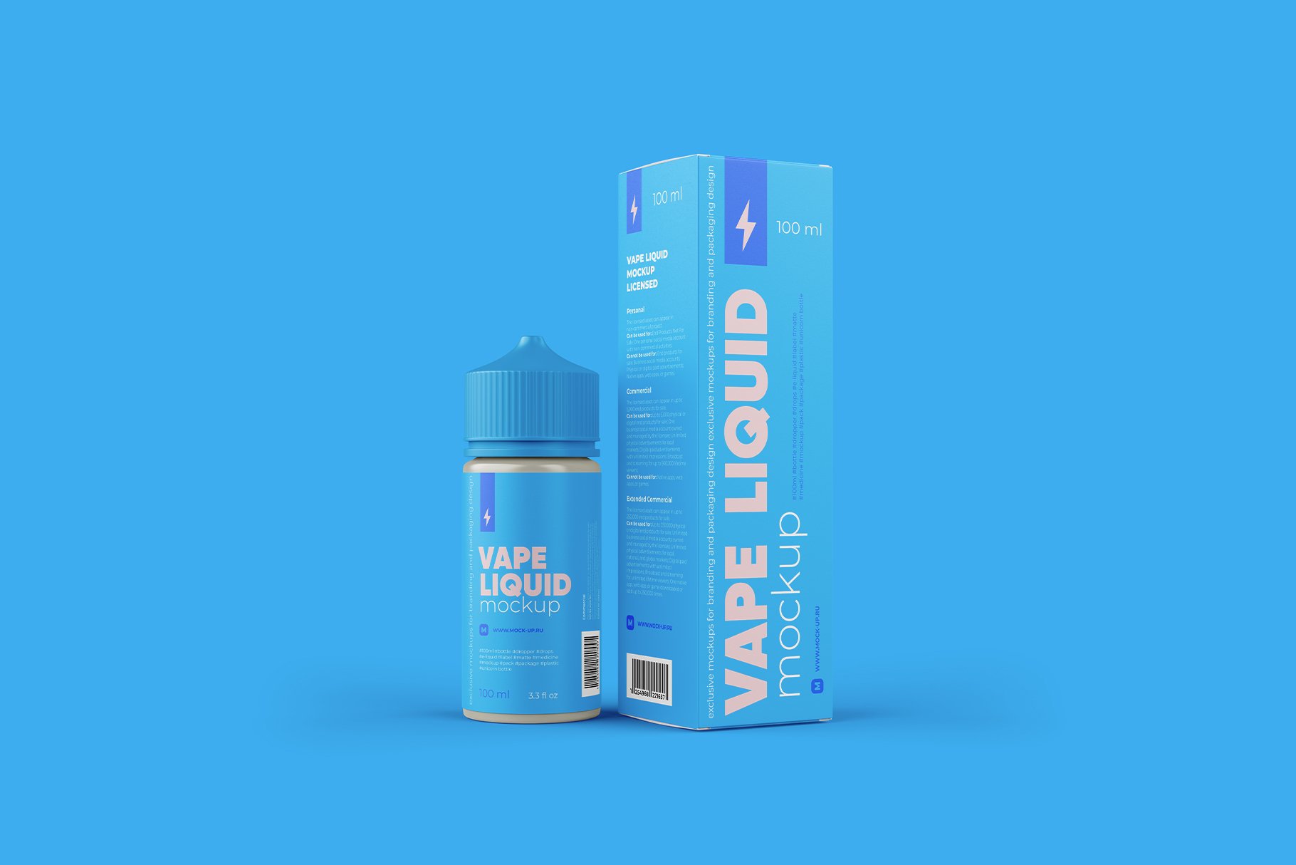 高品质药物眼药水滴眼液塑料包装瓶设计展示贴图样机模板 Vape Liquid Packaging Mockup 100ml_img_2