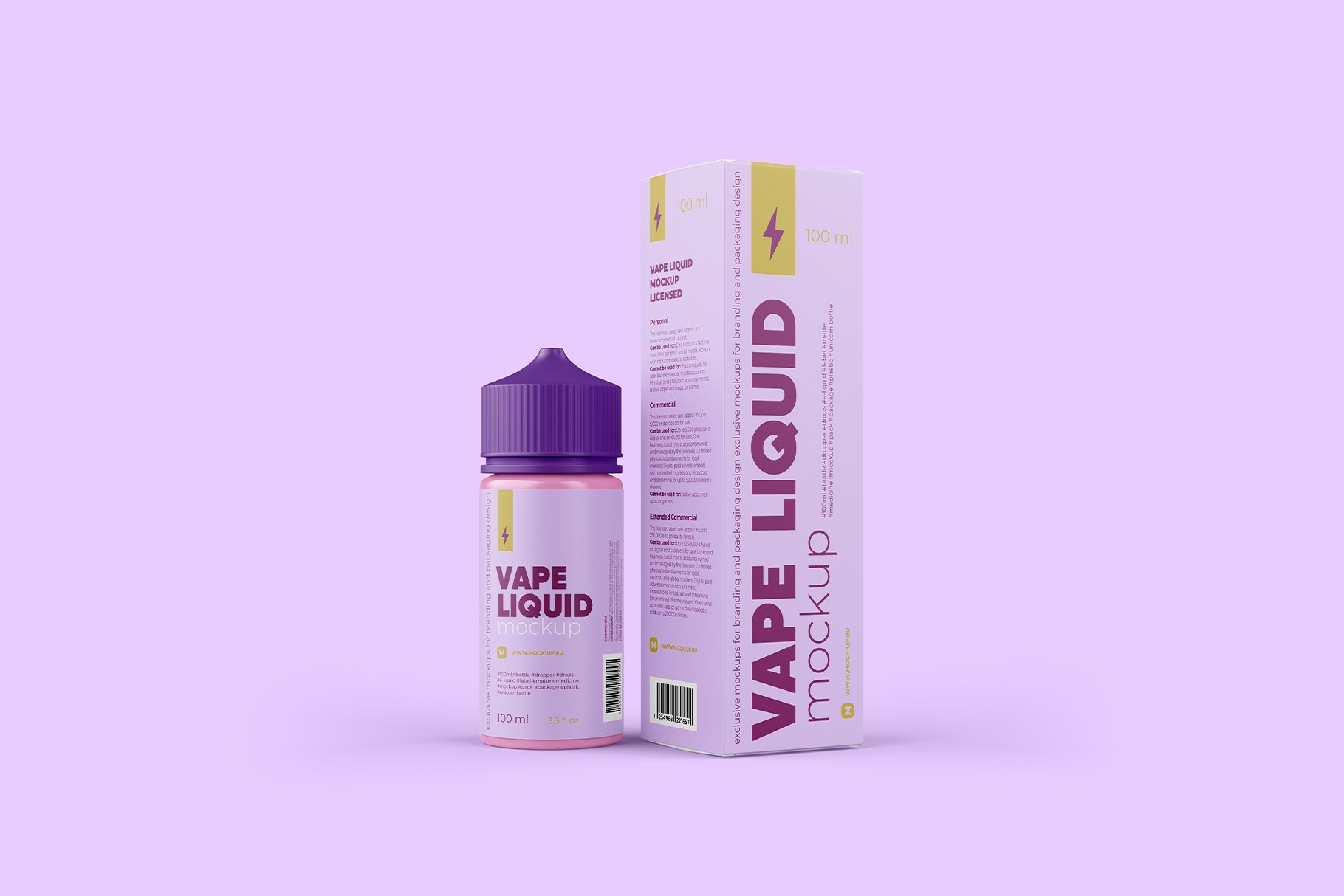 高品质药物眼药水滴眼液塑料包装瓶设计展示贴图样机模板 Vape Liquid Packaging Mockup 100ml_img_2