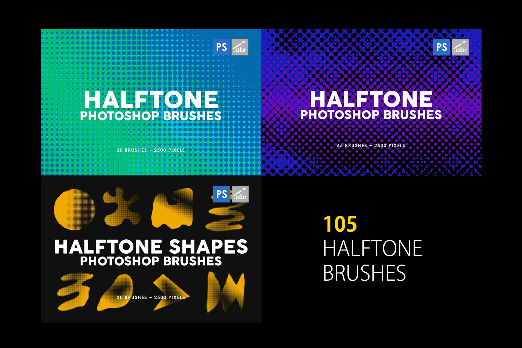 3000款时尚艺术绘画画笔PS笔刷设计素材 3000 Photoshop Stamp Brushes Bundle_img_2