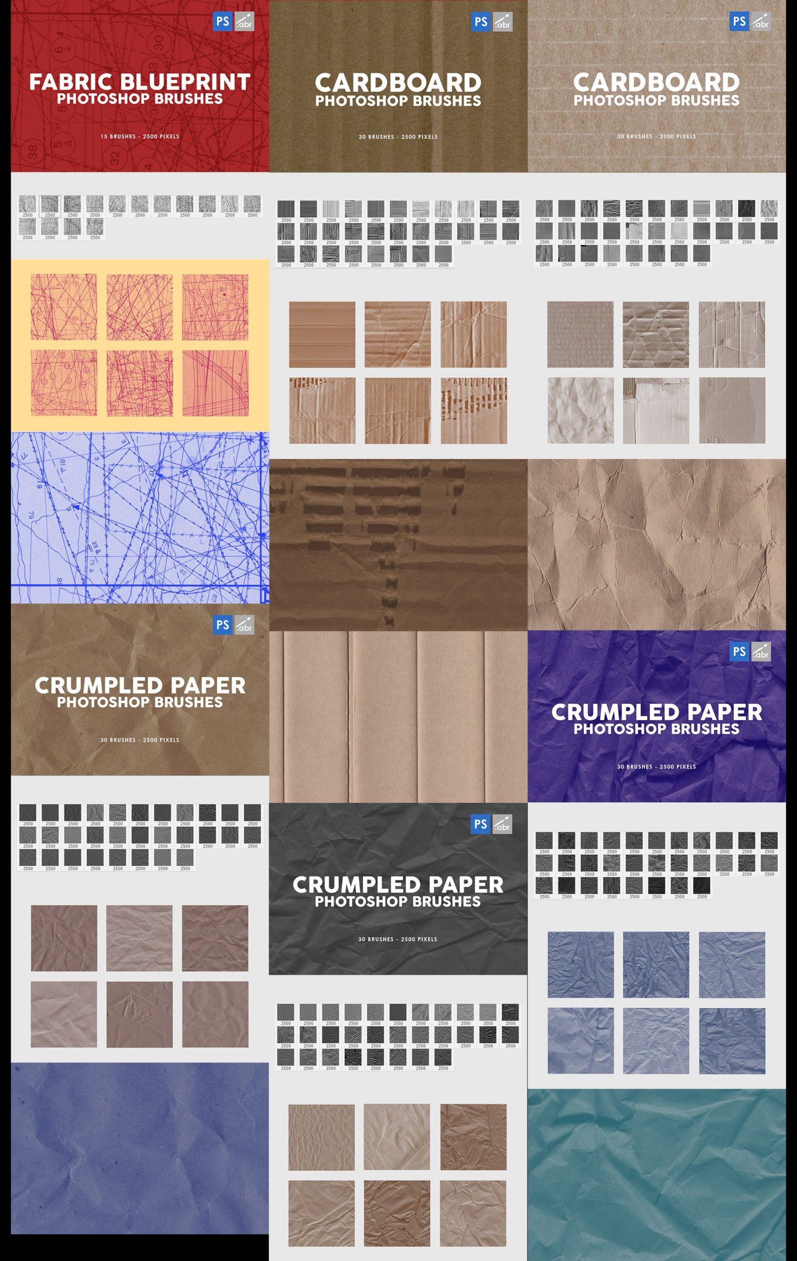 3000款时尚艺术绘画画笔PS笔刷设计素材 3000 Photoshop Stamp Brushes Bundle_img_2