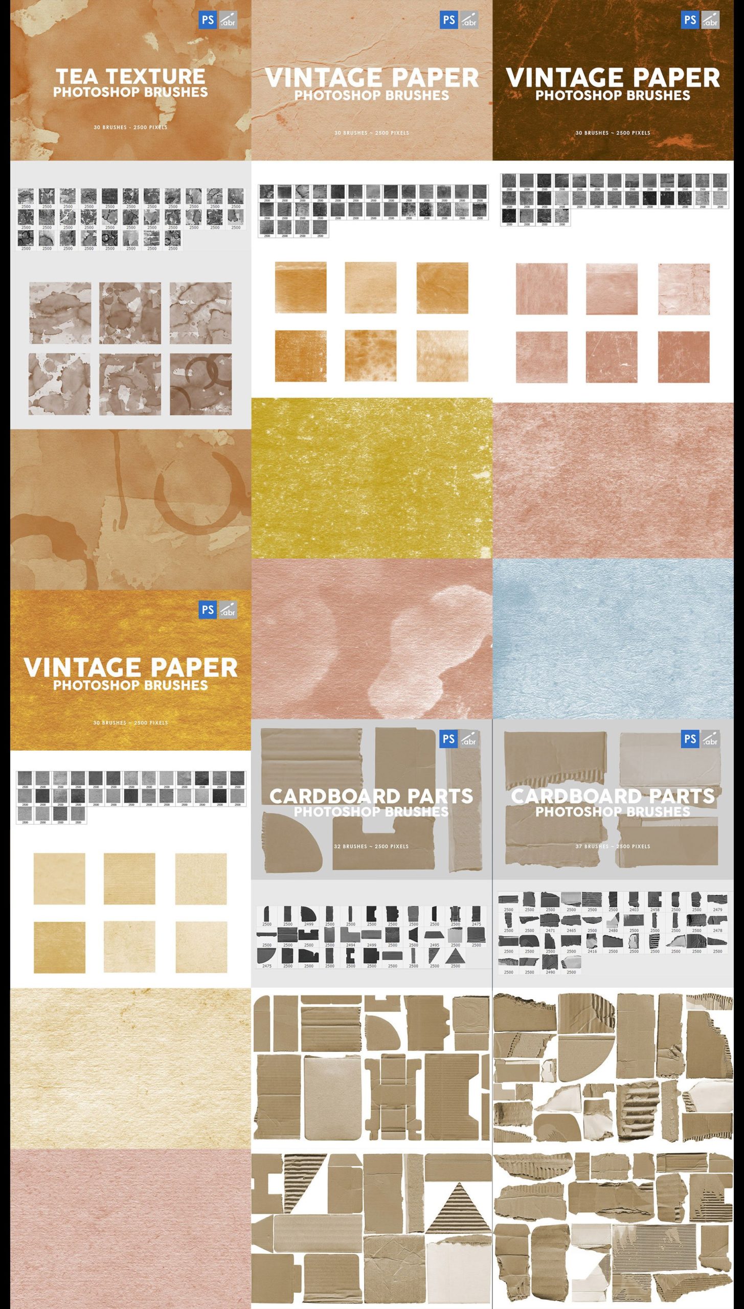 3000款时尚艺术绘画画笔PS笔刷设计素材 3000 Photoshop Stamp Brushes Bundle_img_2