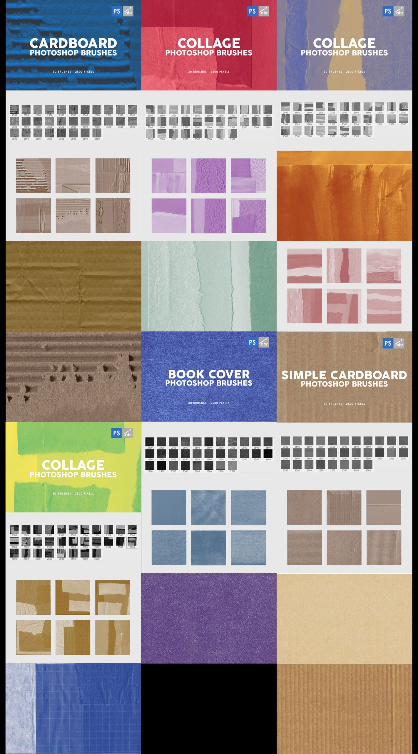 3000款时尚艺术绘画画笔PS笔刷设计素材 3000 Photoshop Stamp Brushes Bundle_img_2