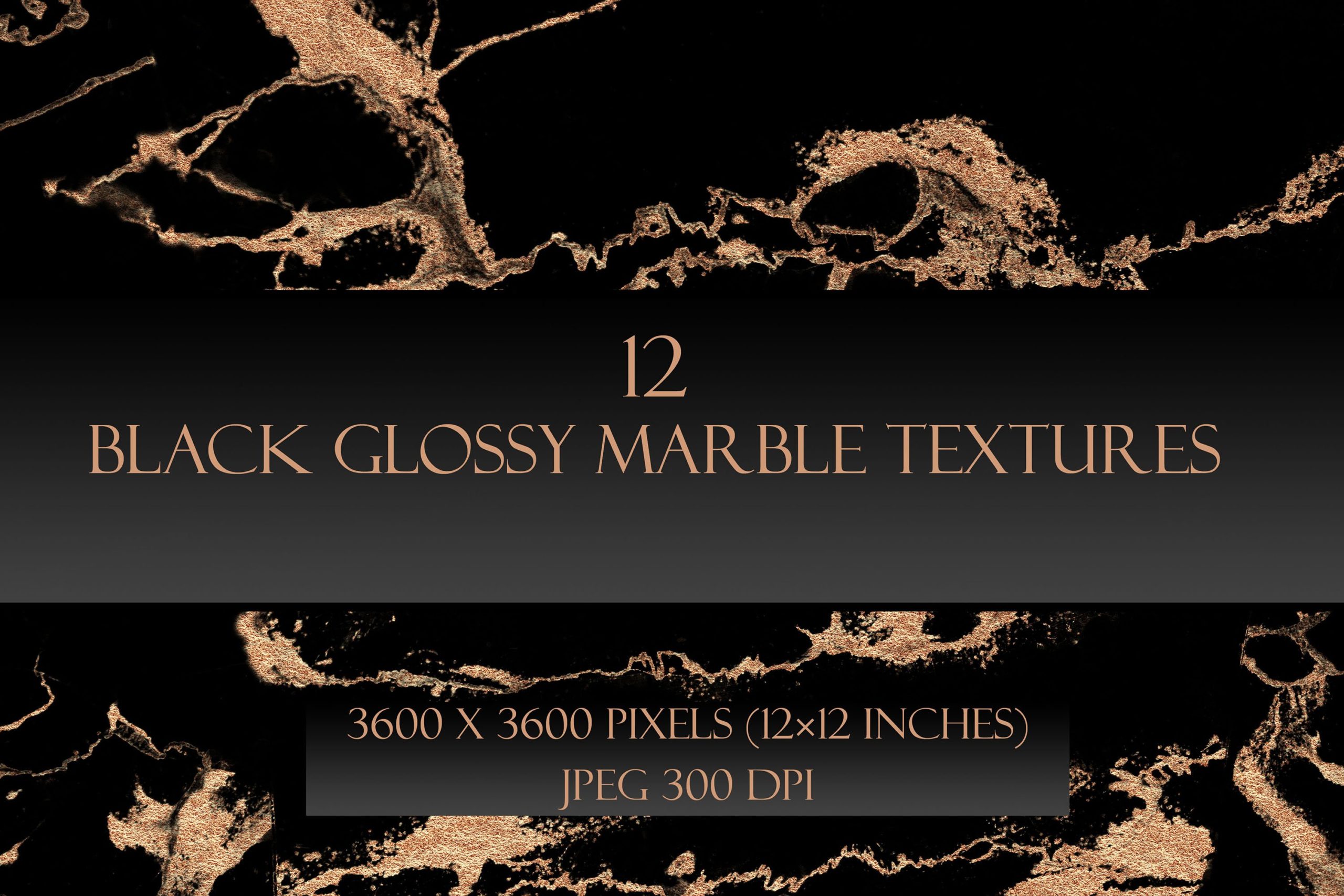 12款豪华黑金光泽大理石纹理背景图片设计素材 Black & Gold Glossy Marble Textures_img_2