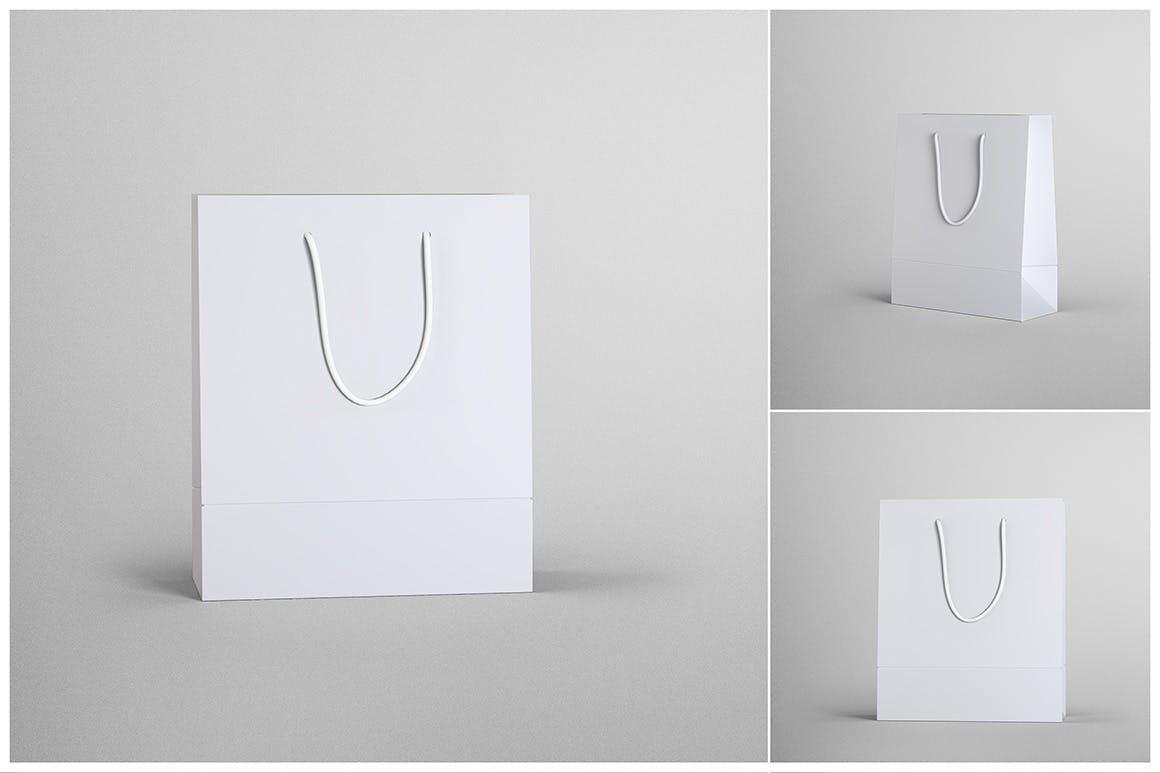 时尚购物手提纸袋设计PS贴图样机模板素材 Paper Bag Branding Mockups_img_2