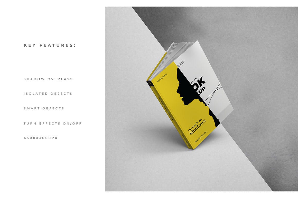 6款带阴影A5精装书籍设计展示贴图样机模板素材 A5 Modern And Minimal Hardcover Book Mockups_img_2