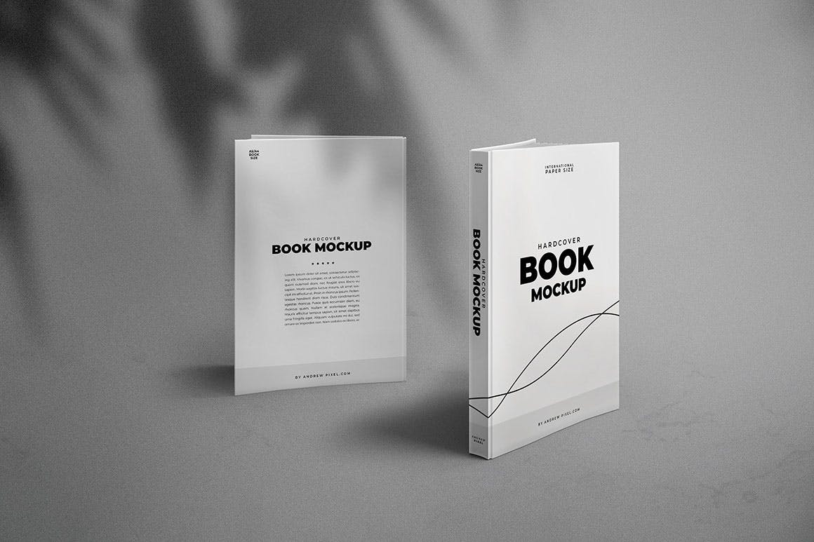 6款带阴影A5精装书籍设计展示贴图样机模板素材 A5 Modern And Minimal Hardcover Book Mockups_img_2