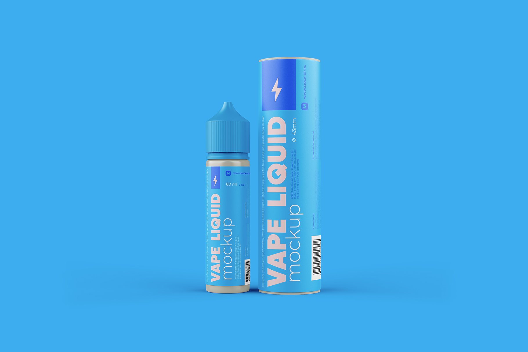 高质量液体包装瓶标签设计展示贴图样机模板 Vape Liquid Packaging Mockup 60ml_img_2