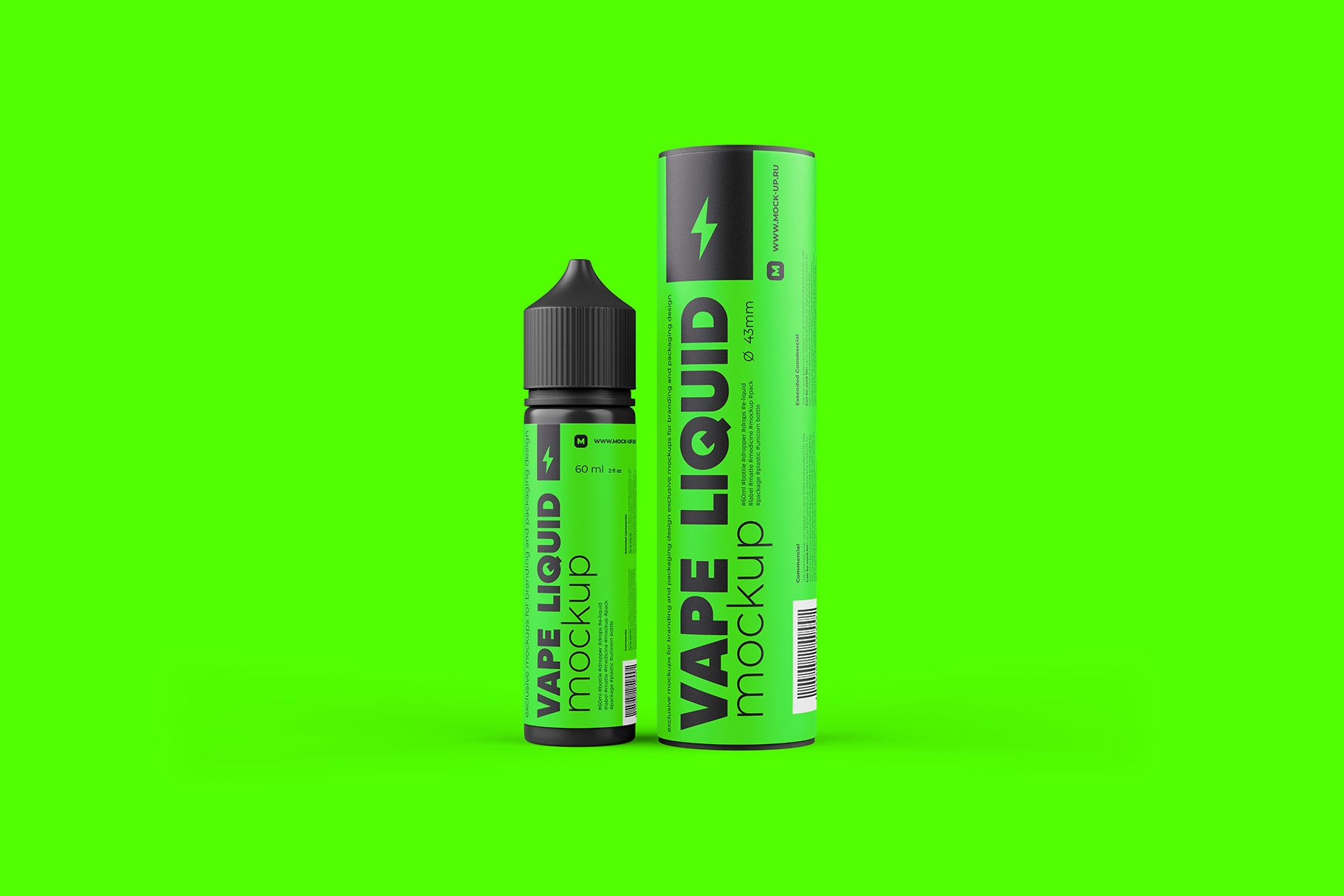 高质量液体包装瓶标签设计展示贴图样机模板 Vape Liquid Packaging Mockup 60ml_img_2