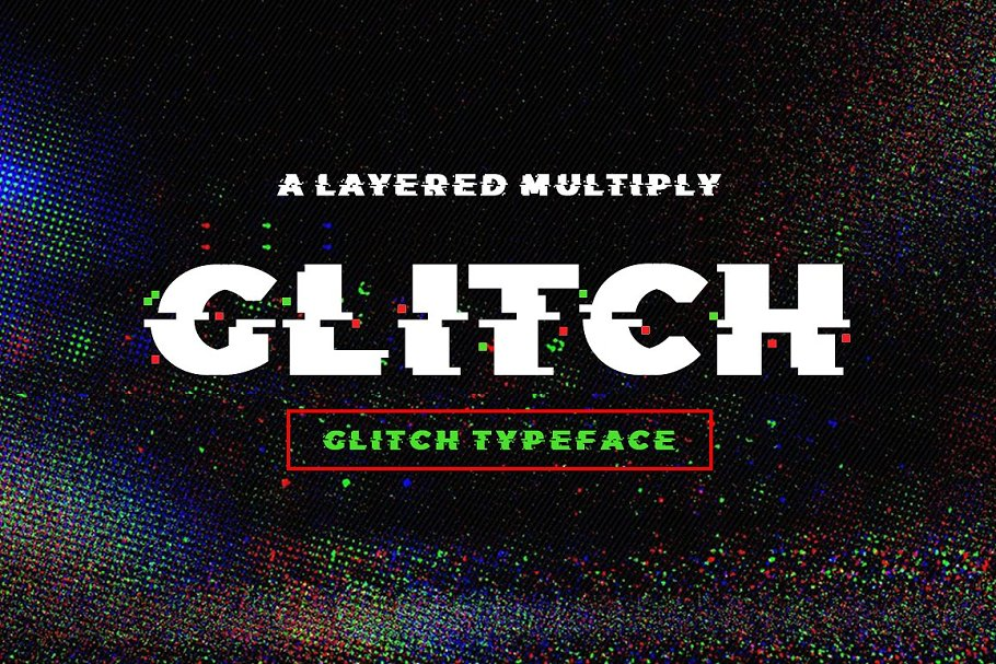 潮流故障风标题文字设计英文字体素材 Glitch Typeface_img_2