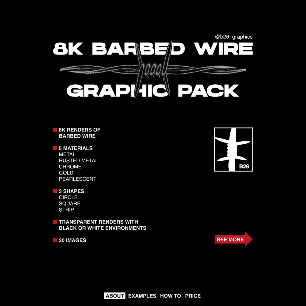 30款高清镀铬金属3D渲染带刺铁丝网PNG透明图片设计素材 Barbed Wire Graphic Pack_img_2