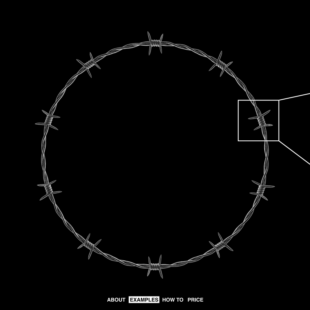 30款高清镀铬金属3D渲染带刺铁丝网PNG透明图片设计素材 Barbed Wire Graphic Pack_img_2