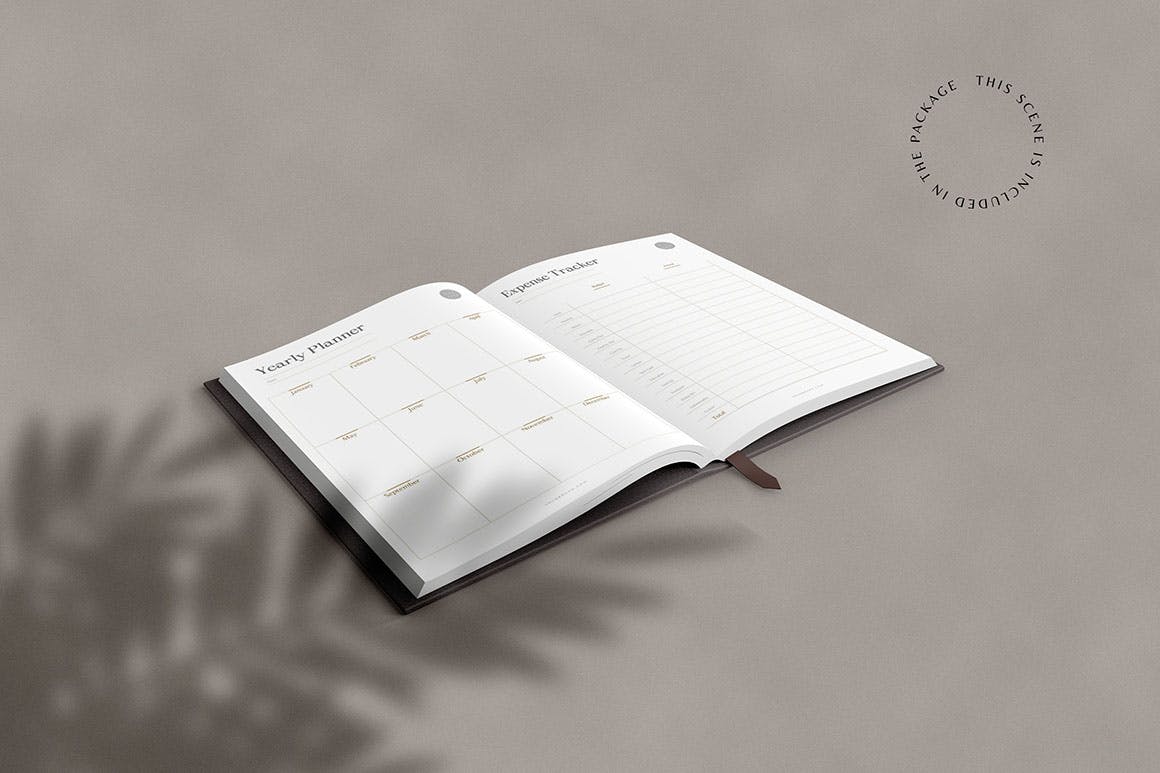 A5办公记事笔记本设计PS贴图样机模板素材 Minimal Notebook Mockups_img_2