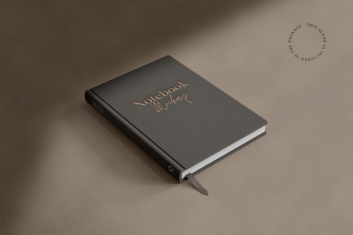 A5办公记事笔记本设计PS贴图样机模板素材 Minimal Notebook Mockups_img_2