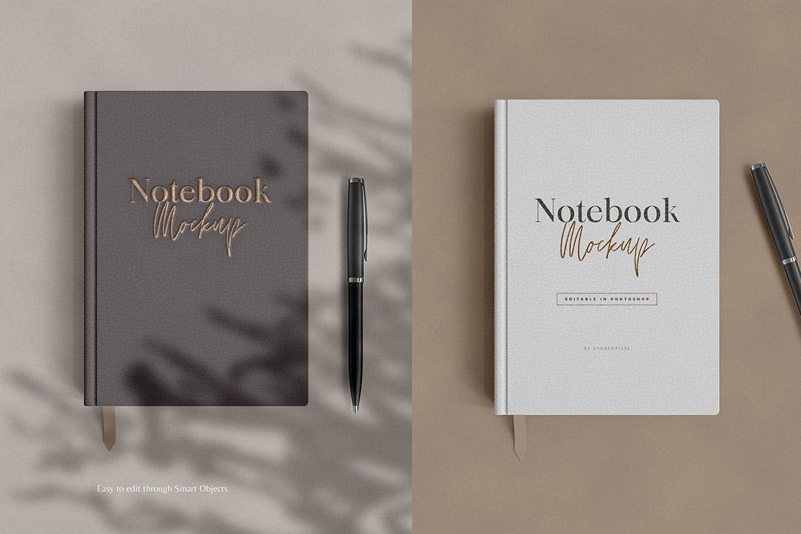 A5办公记事笔记本设计PS贴图样机模板素材 Minimal Notebook Mockups_img_2