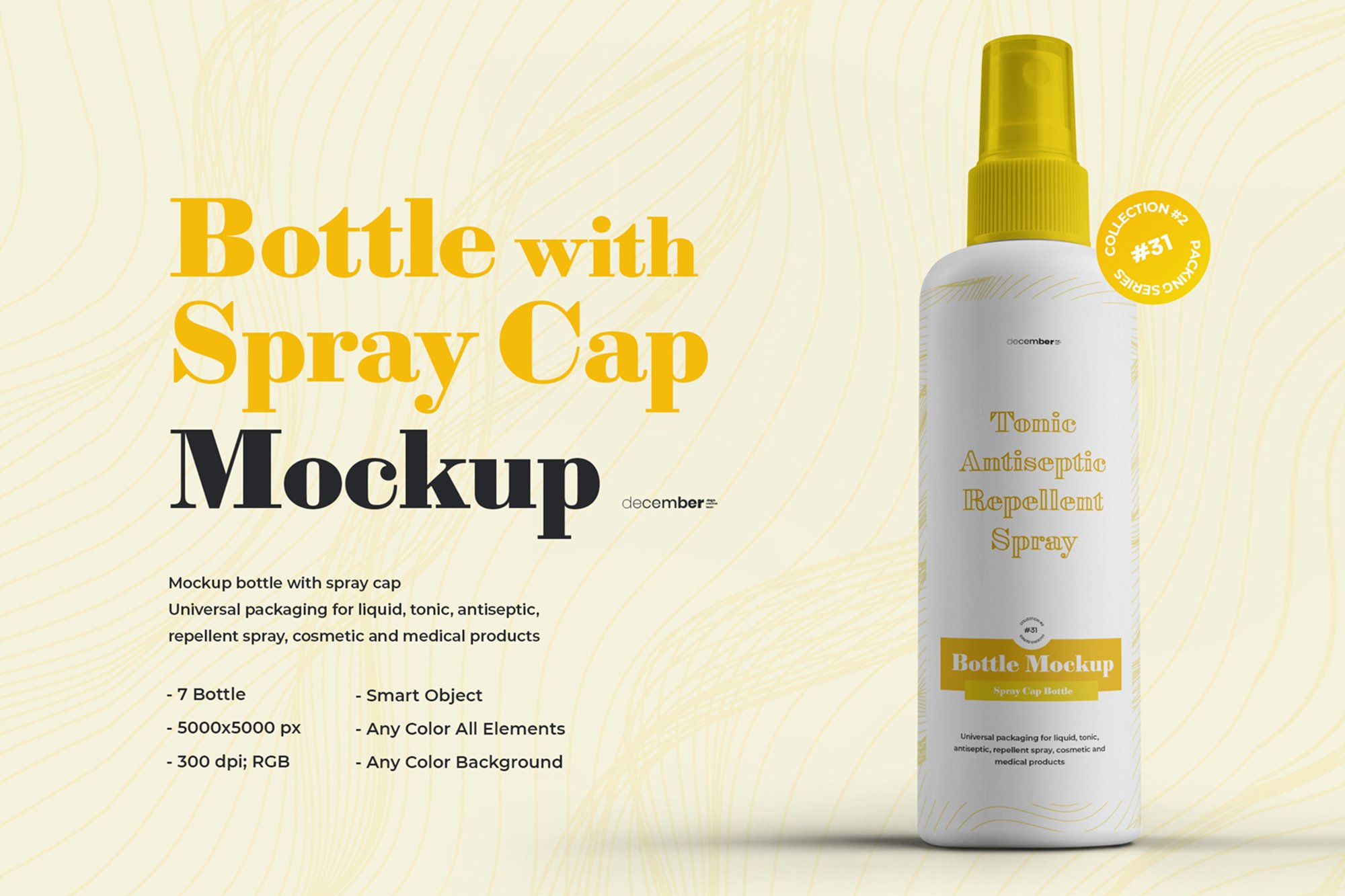 7款喷雾塑料瓶外观设计贴图样机模板素材 7 Bottle Mockup With Spray Cap_img_2