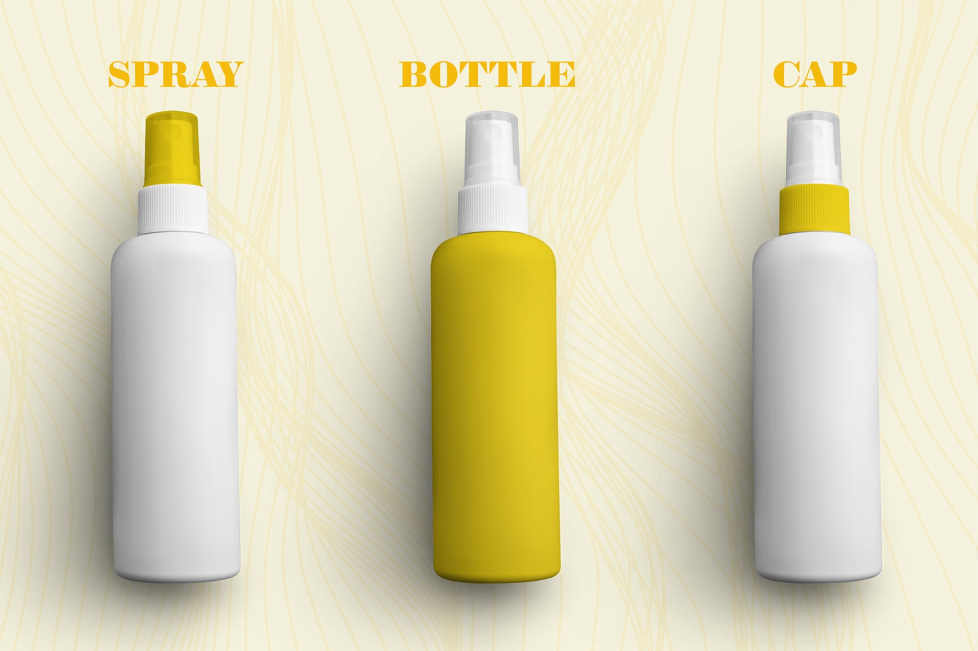 7款喷雾塑料瓶外观设计贴图样机模板素材 7 Bottle Mockup With Spray Cap_img_2