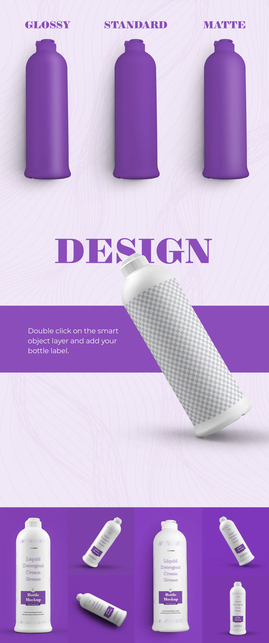 6个带有翻盖洗洁精塑料瓶设计展示样机 6 Mockups Plastic Bottle with Flip Top Cap_img_2